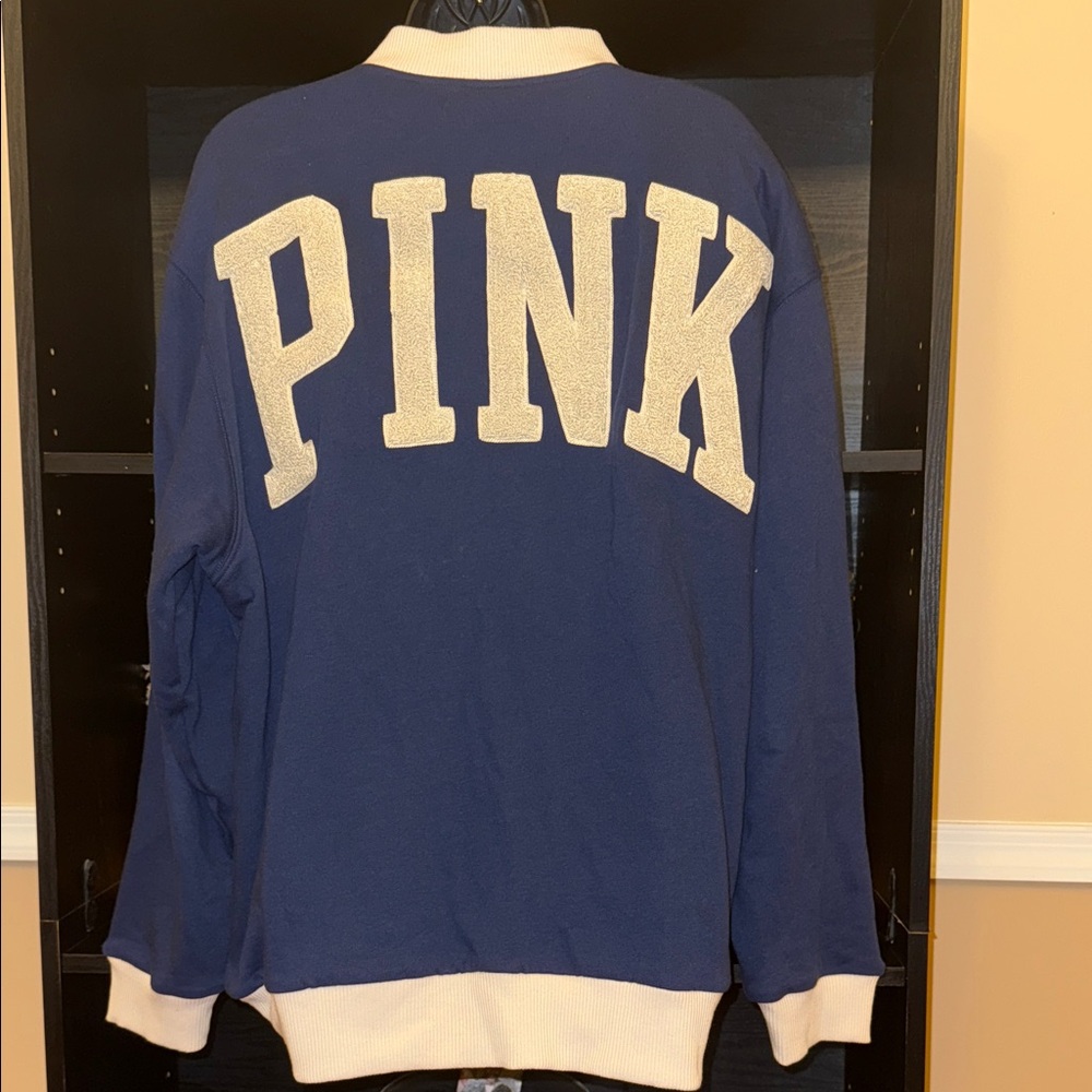 PINK Victoria's Secret Blue Varsity Jacket